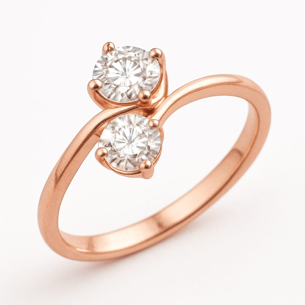 La DiaMantés | Rose Gold Two-Gem Crossover Ring