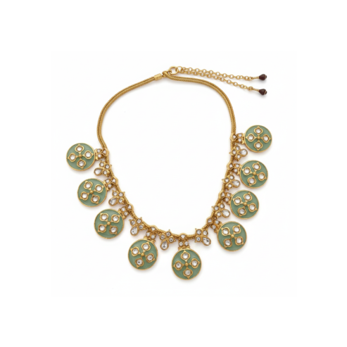 La Diamantes | Zircon & Blue Enamel Heritage Medallion Necklace