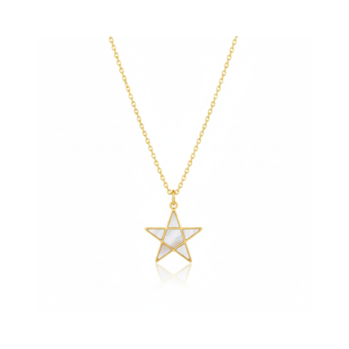 La Diamantes | Celestial Pearl Star Silver Necklace