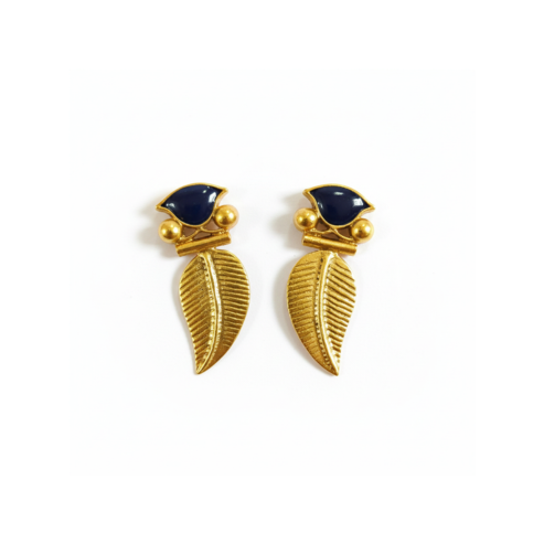La Diamantes | Midnight Leaf Charm Earrings