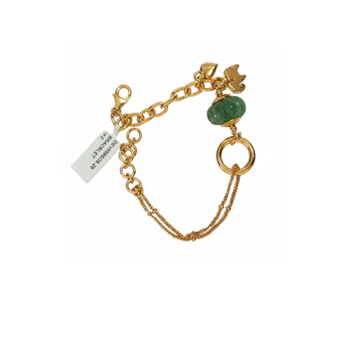 La Diamantes | Verdant Charm Green Quartz Silver Bracelet