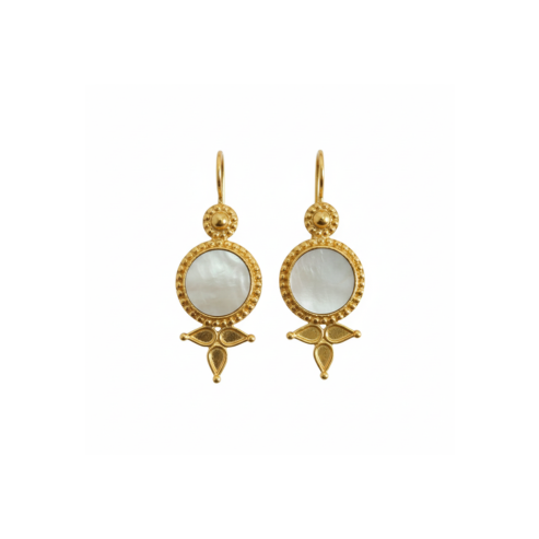 La Diamantes | Pearl Aura Medallion Earrings