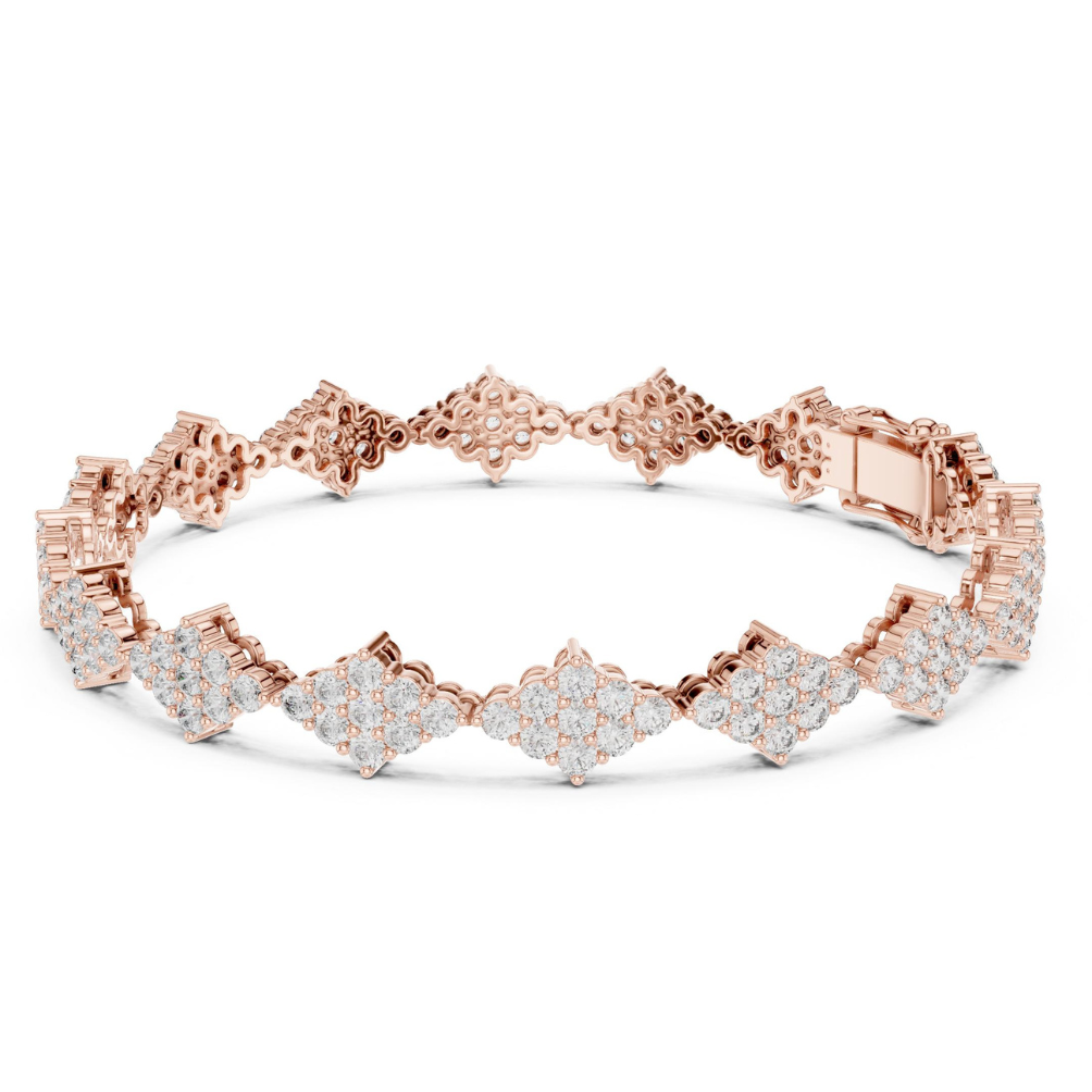 La DiaMantés | Radiant Crown Rose Gold Diamond Bracelet