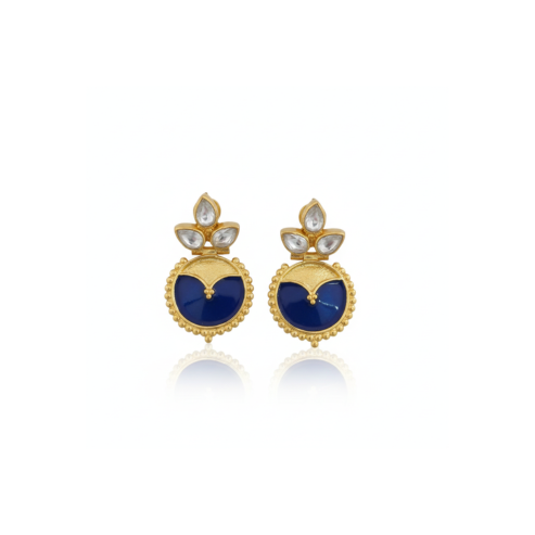 La Diamantes | Royal Blue Zircon Enamel Stud Earrings