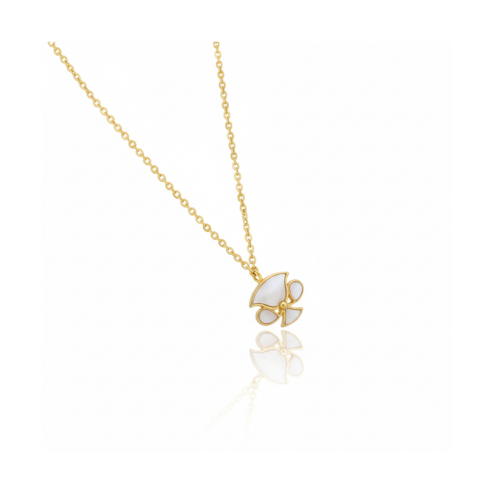 La Diamantes | Pearl Petal Mother of Pearl Silver Necklace