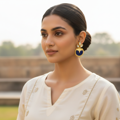 La Diamantes | Royal Blue Zircon Enamel Stud Earrings