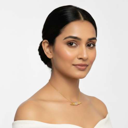 La Diamantes | Yellow Aventurine Quartz Bar Pendant Necklace