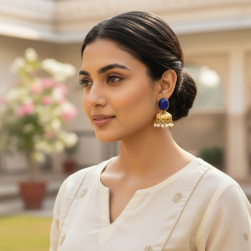 La Diamantes | Lapis Lazuli & Pearl Cascade Earrings