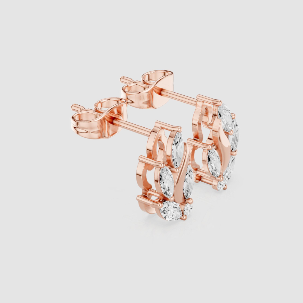 La DiaMantés | Marquise Rose Gold Diamond Studs