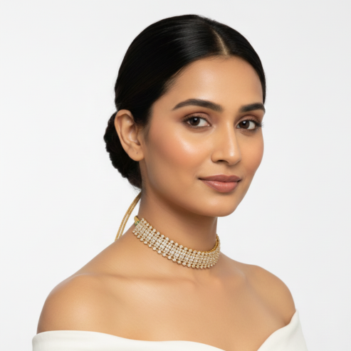 La Diamantes | Full Zircon Royal Mesh Choker Necklace