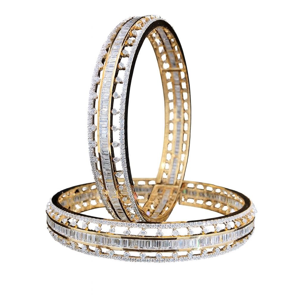 La DiaMantes | Imperial Glow Gold & Diamond Bangles