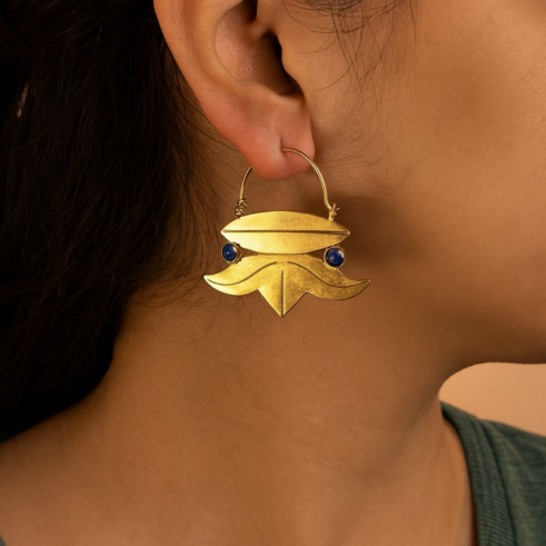 La Diamantes | Midnight Crest Lapis Lazuli Hoops