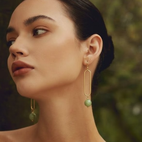 La Diamantes | Verdant Halo Drop Earrings