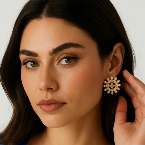 La Diamantes | Pearl Aura Zircon Studs