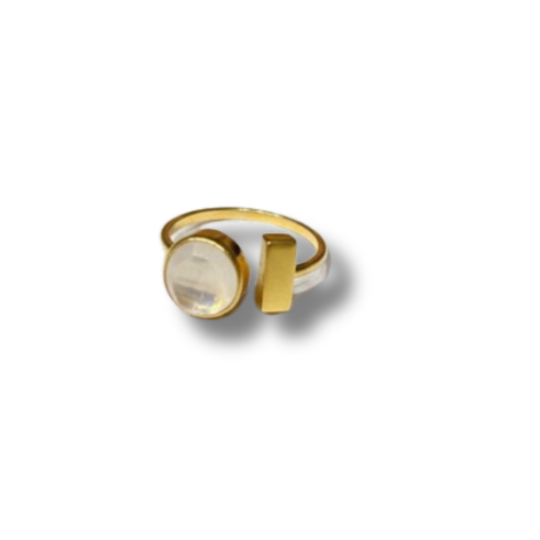 La Diamantes | Lunar Balance Moonstone Gold-Plated Silver Ring