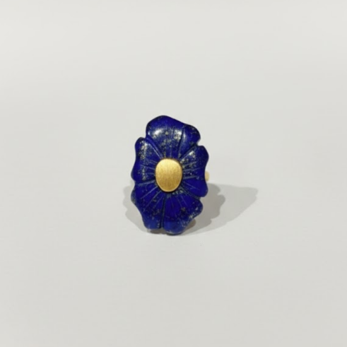 La Diamantes | Midnight Carve Lapis Lazuli Silver Ring