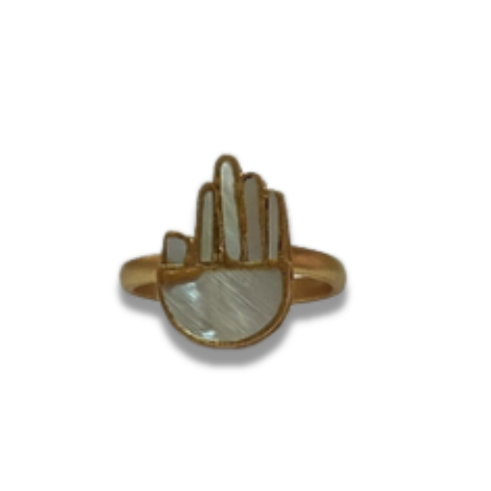 La Diamantes | Guardian Hand Gold-Plated Silver Ring