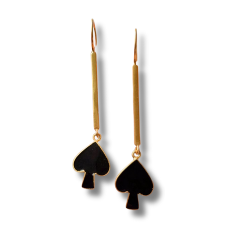 La Diamantes | Noir Spade Drop Earrings