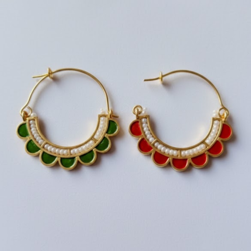 La Diamantes | Rangmala Enamel Hoop Earrings