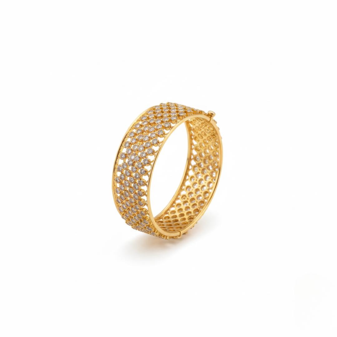 La Diamantes | Royal Lattice Zircon Silver Cuff