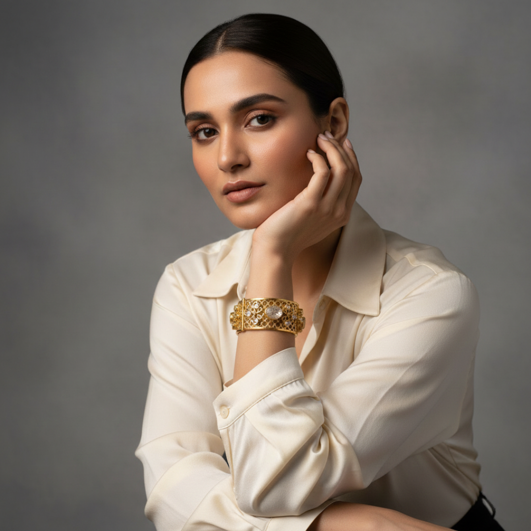 La Diamantes | Majestic Orbit Zircon Silver Cuff